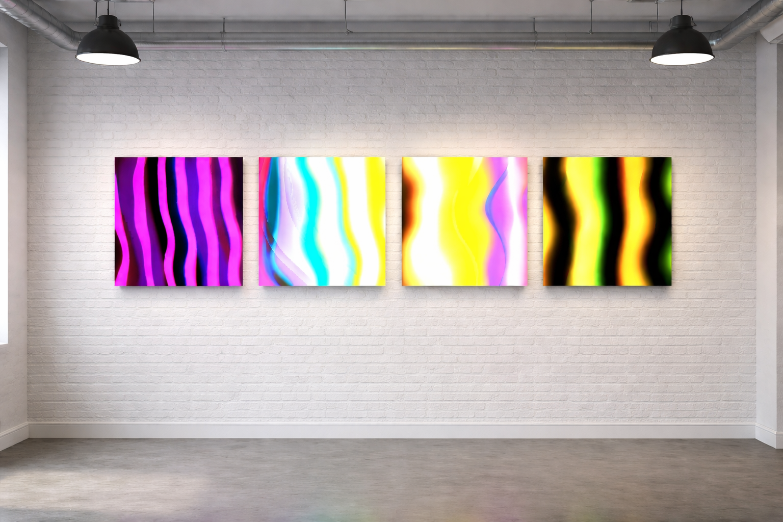 Installation WAV — tableau mural LED réactif au son, Jordan Olivier Quiqueret